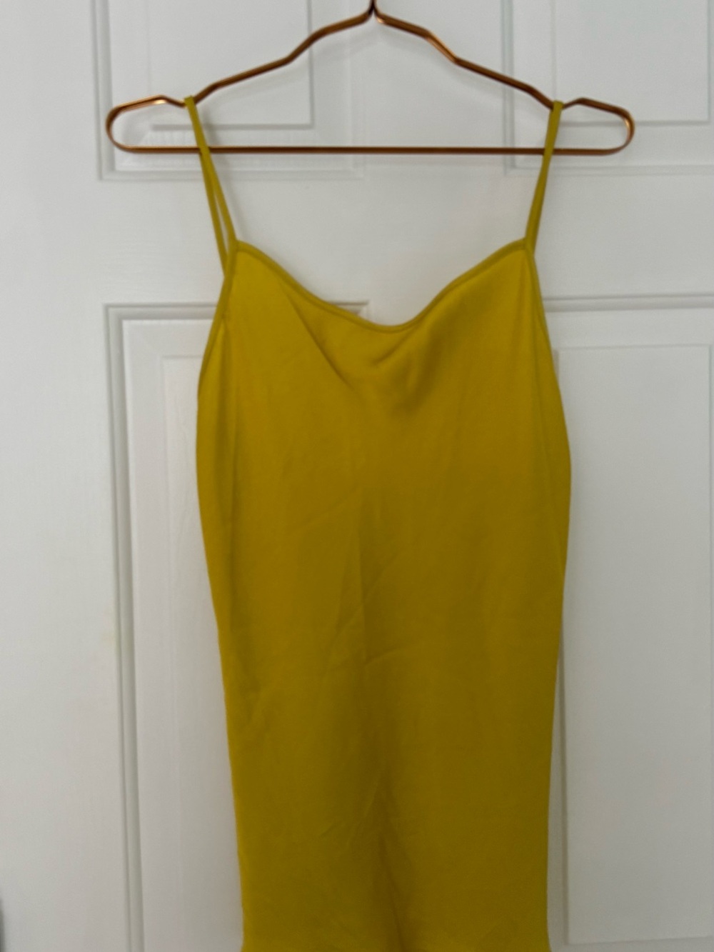 Massimo Dutti Mustard Yellow Spaghetti Strap Slip Camisole